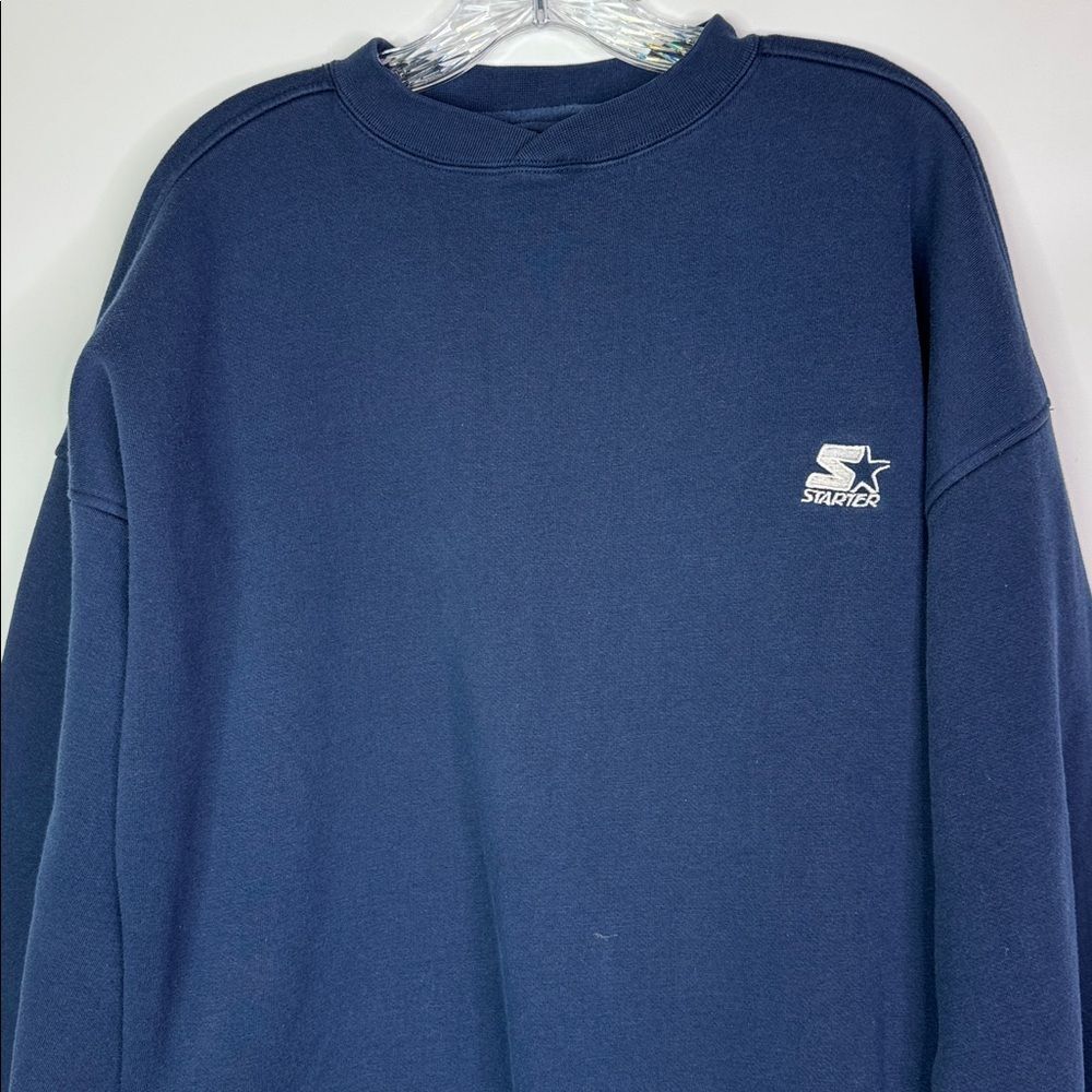 Vintage STARTER Navy Blue Pullover Sweatshirt Size XXL - Picture 2 of 10